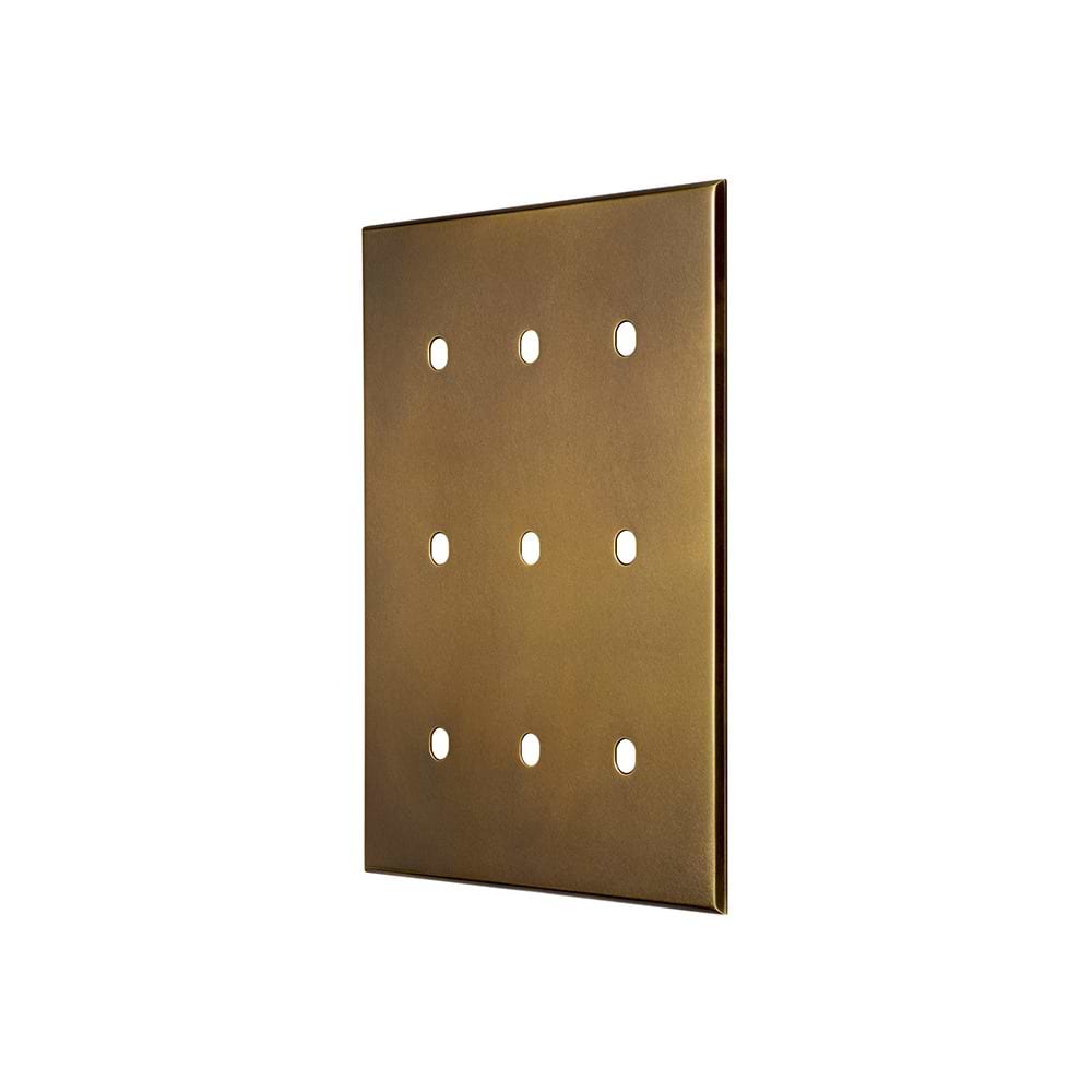 Aged Brass 9 Gang TM Module Grid Switch Plate - The Palaces Collection