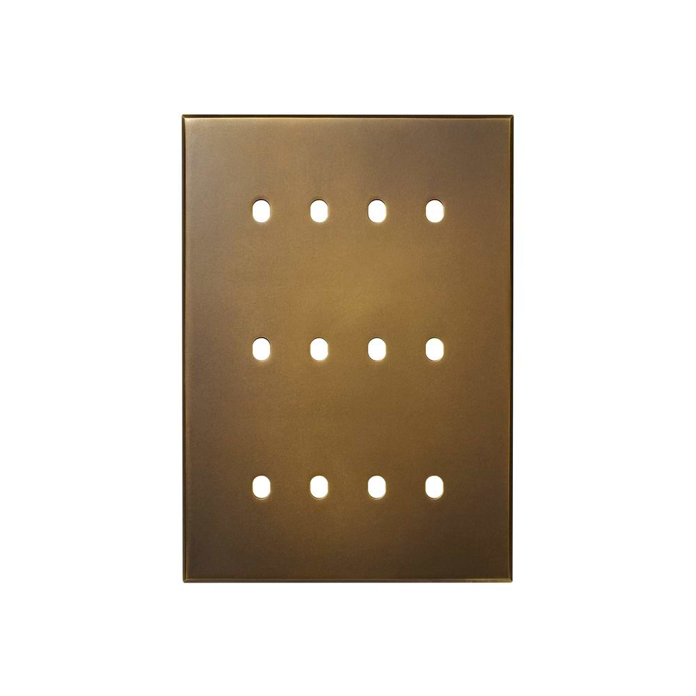 Aged Brass 12 Gang TM Module Grid Switch Plate - The Palaces Collection