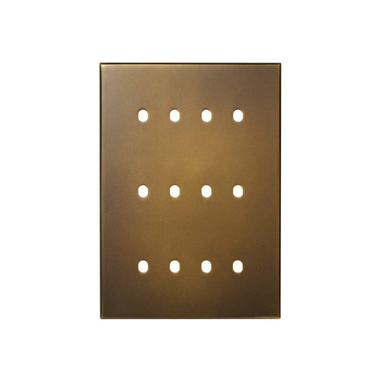 Aged Brass 12 Gang TM Module Grid Switch Plate - The Palaces Collection
