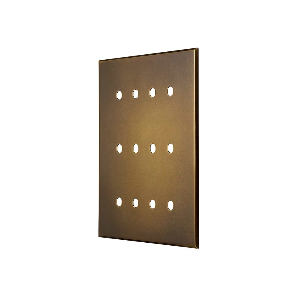 Aged Brass 12 Gang TM Module Grid Switch Plate - The Palaces Collection