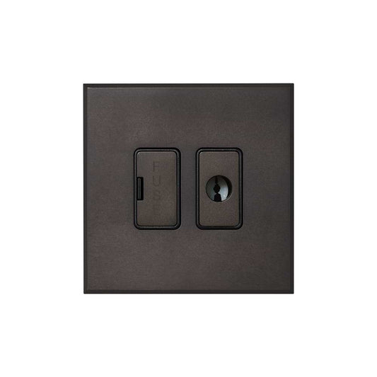 Heritage Bronze 13A Double Pole Unswitched Fused Spur Flex Outlet with Black Insert  - The Palaces Collection