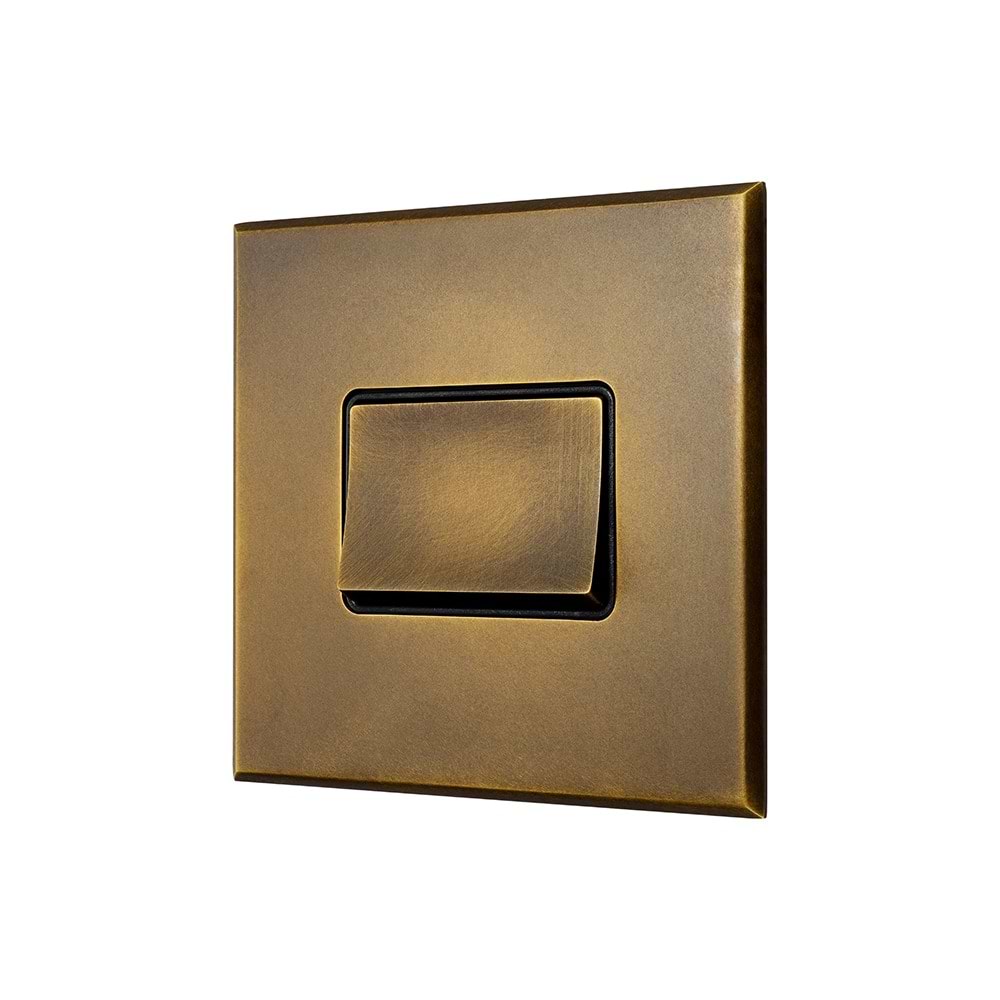 Aged Brass 1 Gang 10A 1 Way 3-Pole Extractor Fan Isolator Switch with Black Insert  - The Palaces Collection
