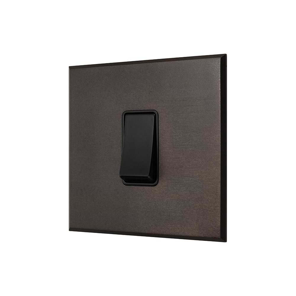 Heritage Bronze 1 Gang 45A Double Pole Switch - Single with Black Insert  - The Palaces Collection