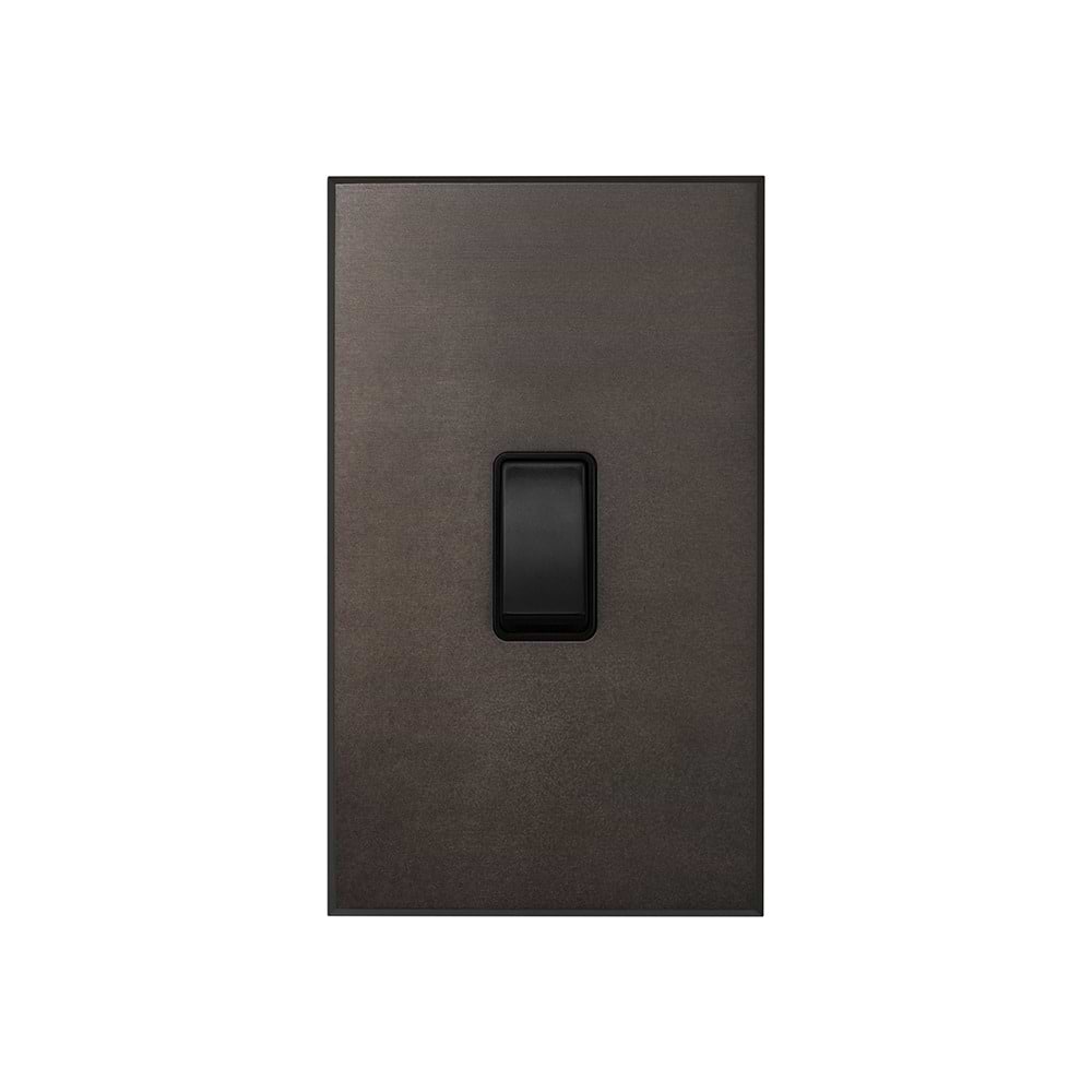 Heritage Bronze 1 Gang 45A Double Pole Switch - Large with Black Insert  - The Palaces Collection