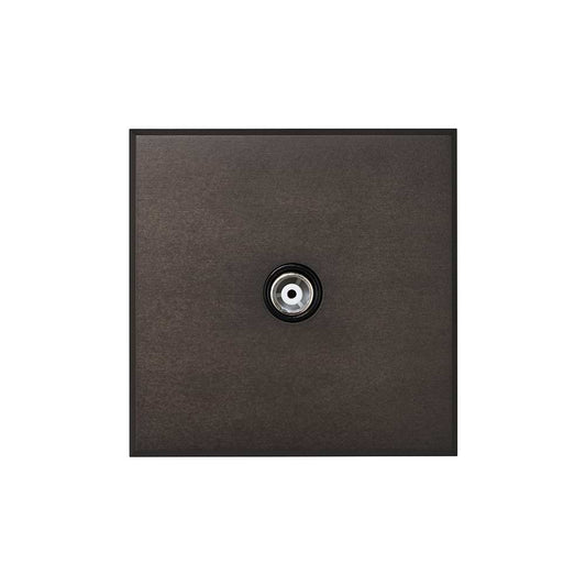 Heritage Bronze 1 Gang Coaxial TV Aerial Socket with Black Insert  - The Palaces Collection