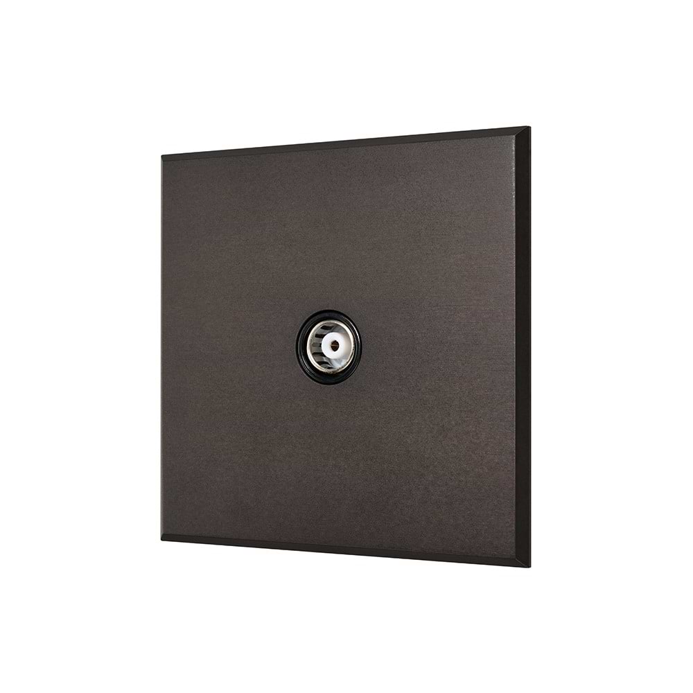Heritage Bronze 1 Gang Coaxial TV Aerial Socket with Black Insert  - The Palaces Collection