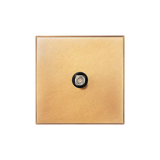 Natural Brass 1 Gang Satellite Socket with Black Insert  - The Palaces Collection