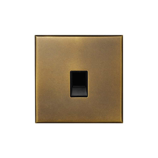 Aged Brass 1 Gang CAT5/CAT6 RJ45 Ethernet Data Socket with Black Insert  - The Palaces Collection
