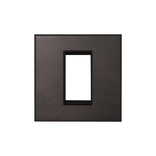 Heritage Bronze 1 x25mm EM Euro Module Wall Plate with Black Insert  - The Palaces Collection