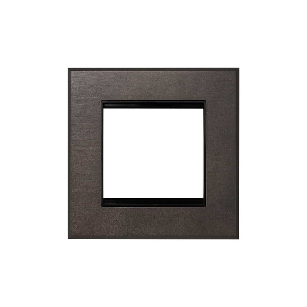 Heritage Bronze 2 x25mm EM Euro Module Wall Plate with Black Insert  - The Palaces Collection