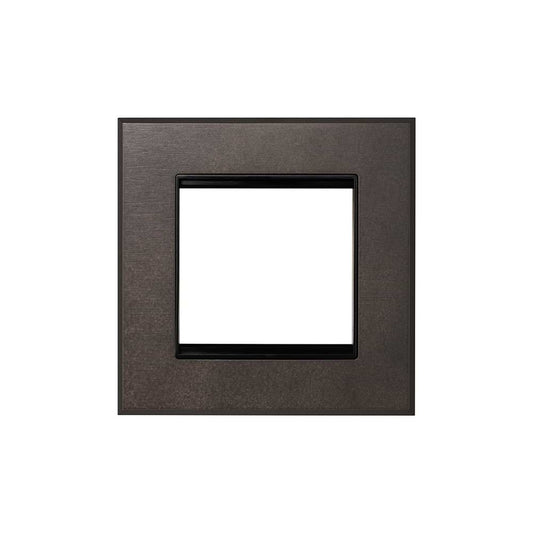 Heritage Bronze 2 x25mm EM Euro Module Wall Plate with Black Insert  - The Palaces Collection