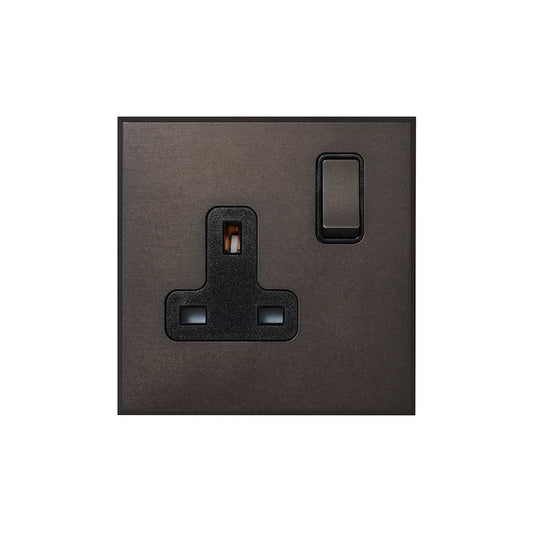Heritage Bronze 1 Gang 13A Double Pole Switched Socket with Black Insert  - The Palaces Collection