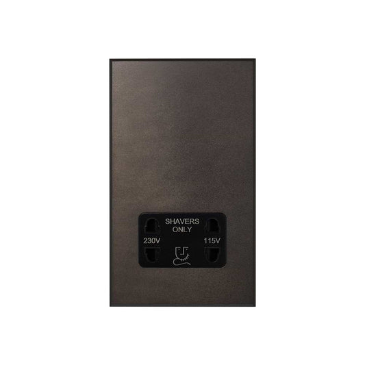 Heritage Bronze 230V/115V Dual Voltage Shaver Socket with Black Insert  - The Palaces Collection