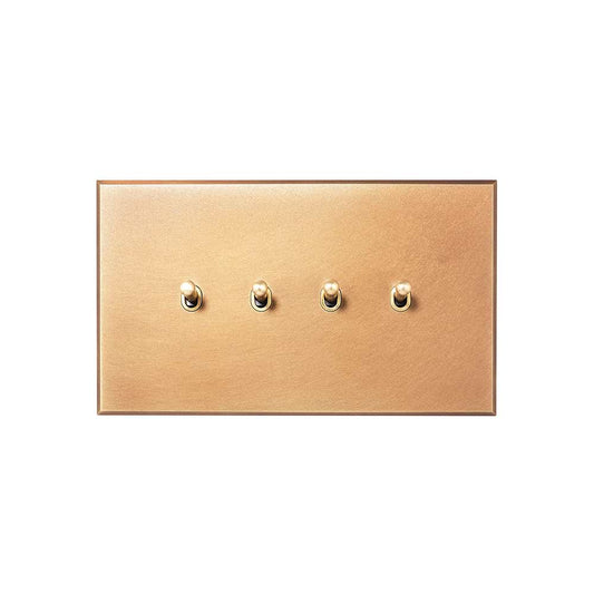 Natural Brass 4 Gang 20A 2 Way Toggle Switch - The Palaces Collection