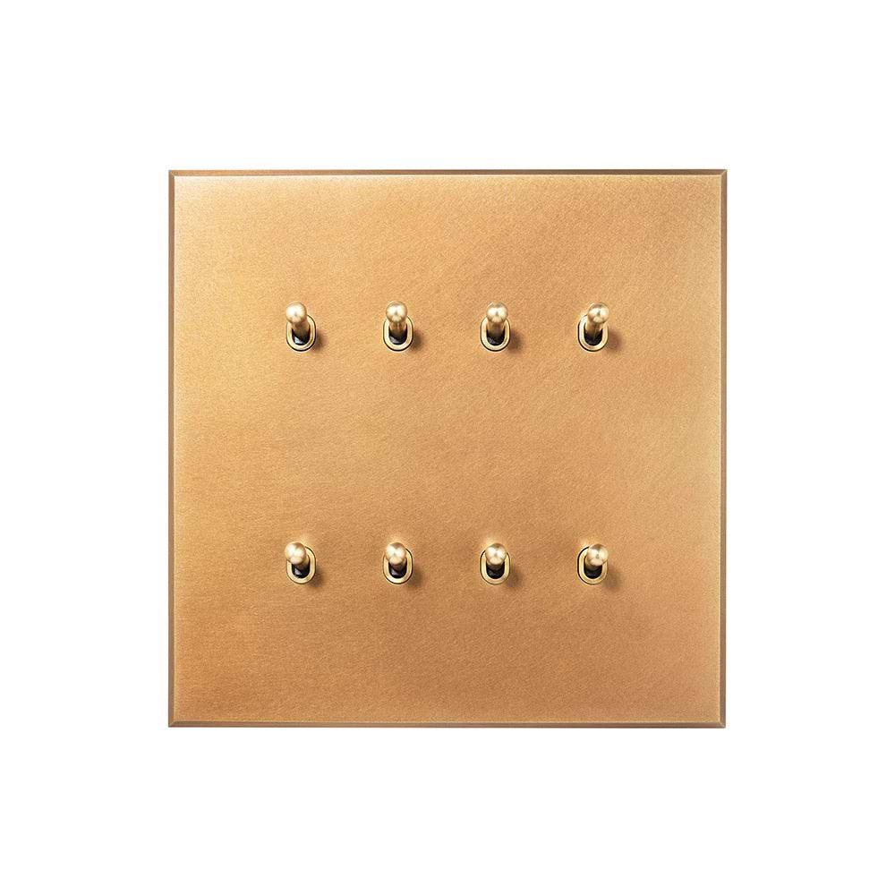 Natural Brass 8 Gang 20A 2 Way Toggle Switch - The Palaces Collection