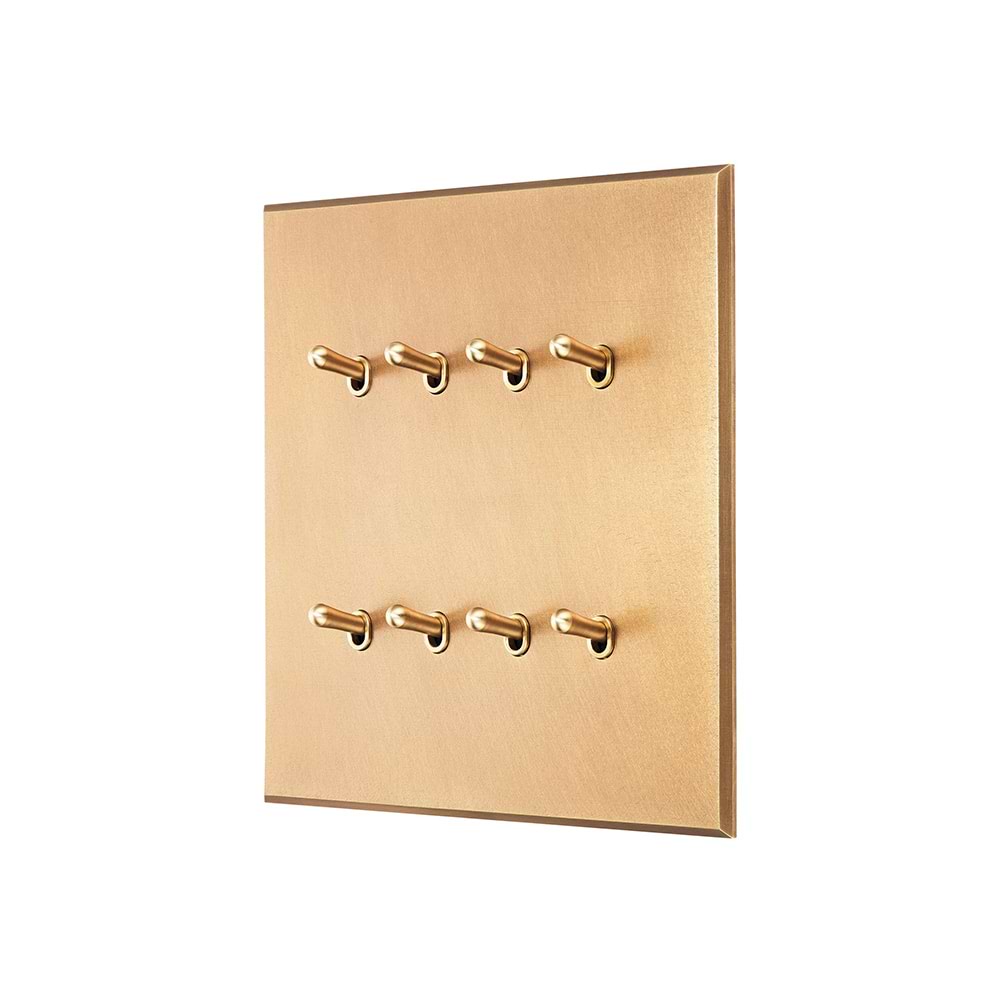 Natural Brass 8 Gang 20A 2 Way Toggle Switch - The Palaces Collection