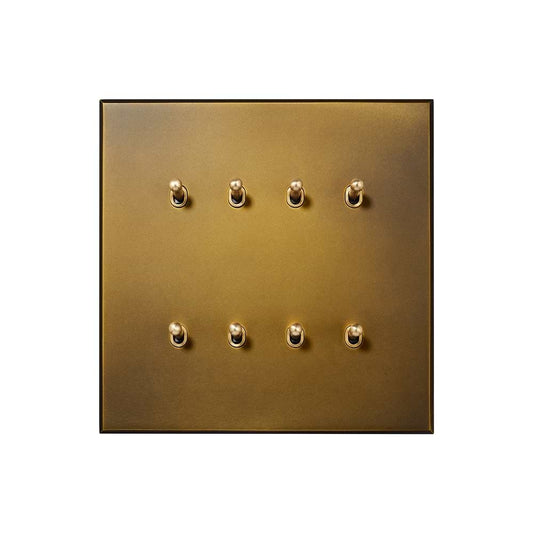 Aged Brass 8 Gang 20A 2 Way Retractive Toggle Switch - The Palaces Collection