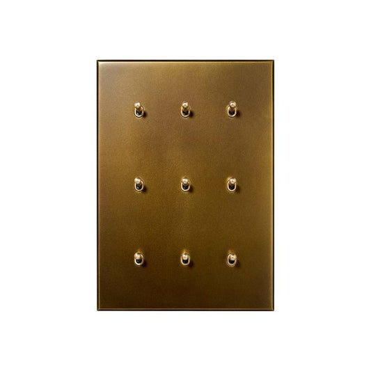 Aged Brass 9 Gang 20A 2 Way Retractive Toggle Switch - The Palaces Collection
