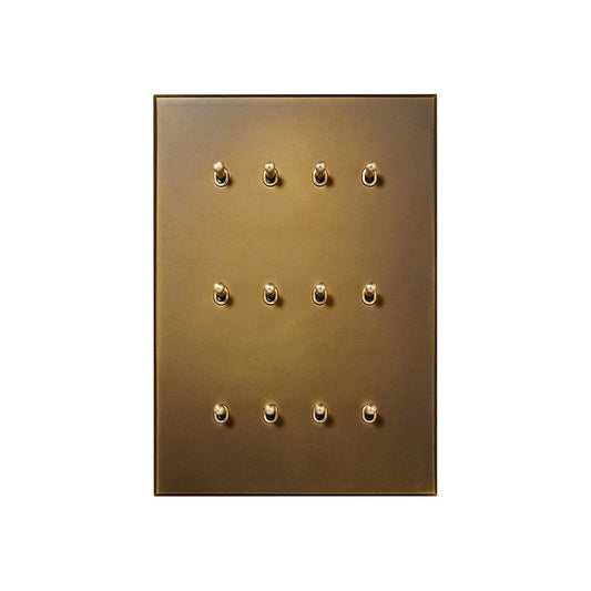 Aged Brass 12 Gang 20A 2 Way Retractive Toggle Switch - The Palaces Collection