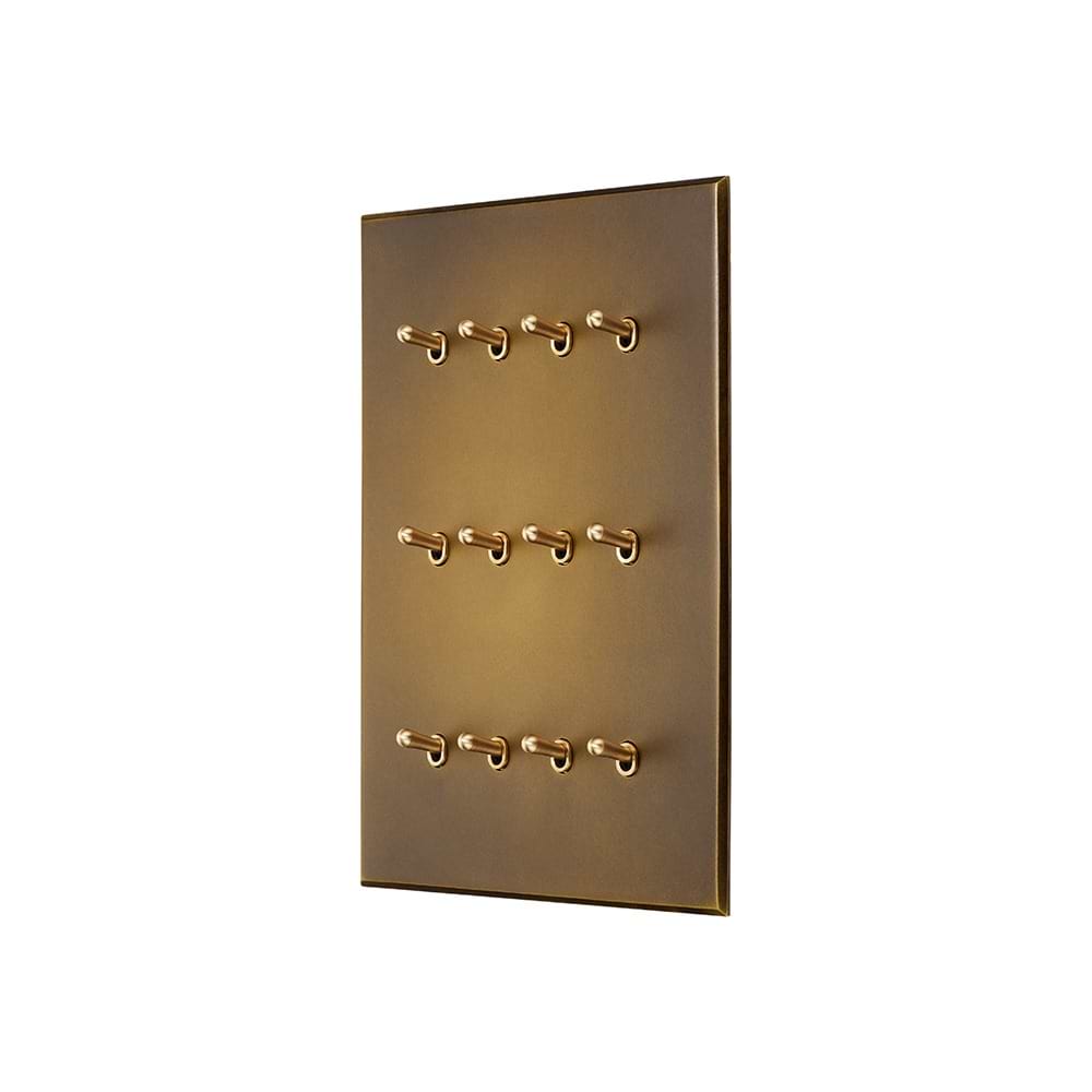 Aged Brass 12 Gang 20A 2 Way Retractive Toggle Switch - The Palaces Collection