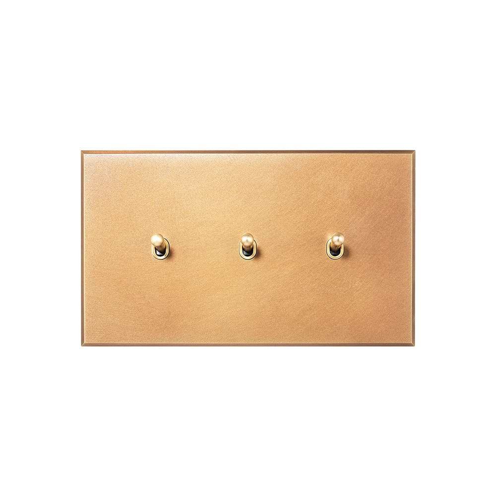 Natural Brass 3 Gang 20A Intermediate Toggle Switch - The Palaces Collection