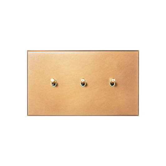 Natural Brass 3 Gang 20A 2 Way Retractive Toggle Switch - The Palaces Collection