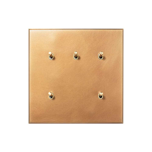 Natural Brass 5 Gang 20A 2 Way Retractive Toggle Switch - The Palaces Collection
