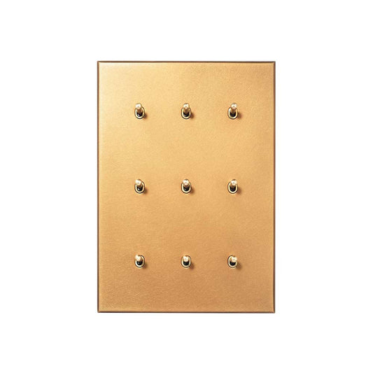 Natural Brass 9 Gang 20A 2 Way Retractive Toggle Switch - The Palaces Collection