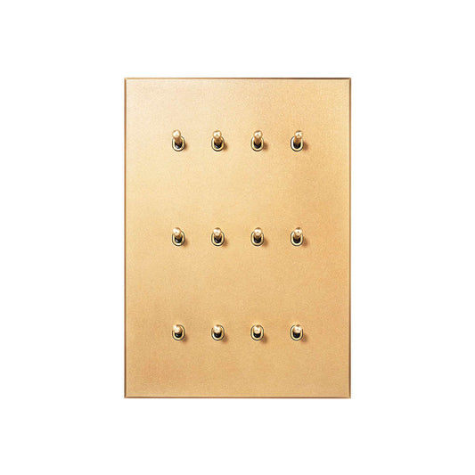 Natural Brass 12 Gang 20A 2 Way Retractive Toggle Switch - The Palaces Collection