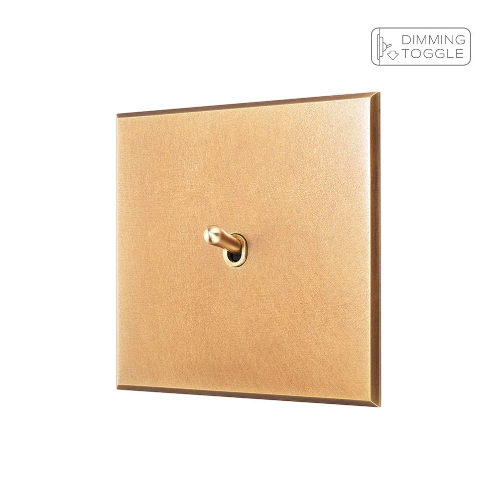 Natural Brass 1 Gang 2 Way Dimming Toggle Switch - The Palaces Collection