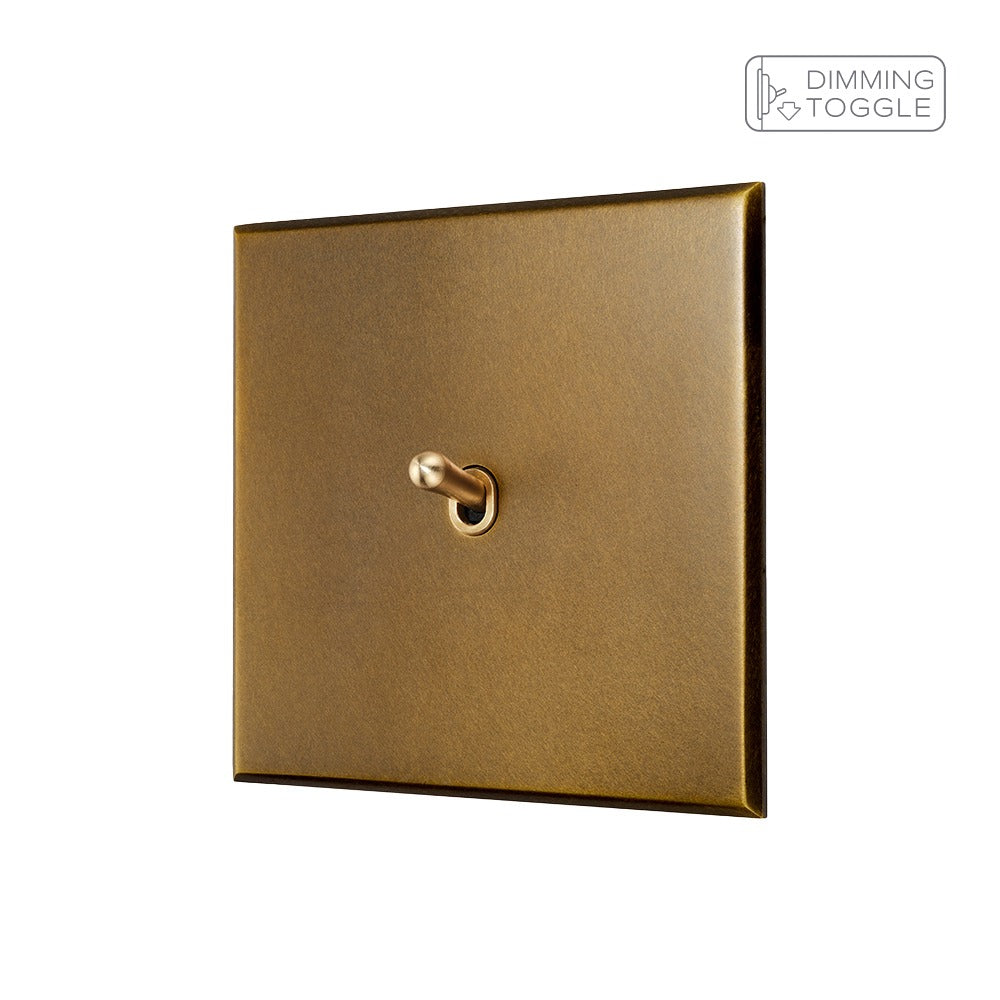 Aged Brass 1 Gang 2 Way Dimming Toggle Switch - The Palaces Collection