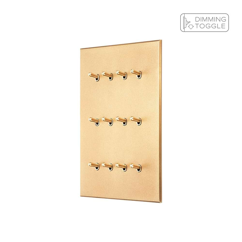 Natural Brass 12 Gang 2 Way Dimming Toggle Switch - The Palaces Collection