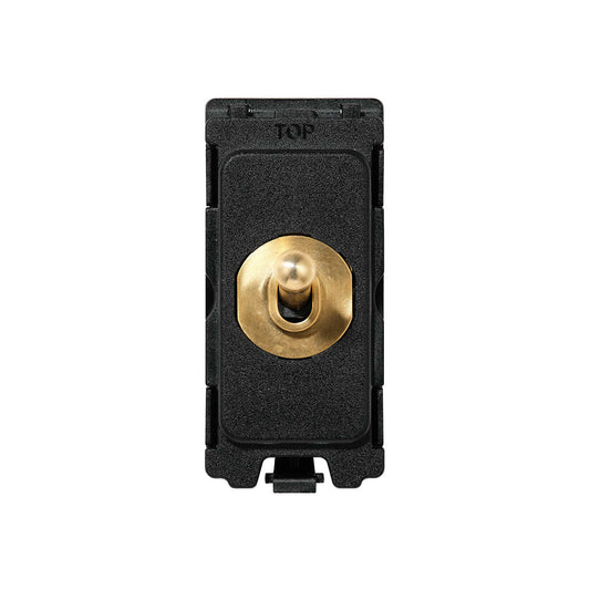 Brass 20A Single Pole 2-Way TM-Grid Toggle Switch Module - The Palaces Collection