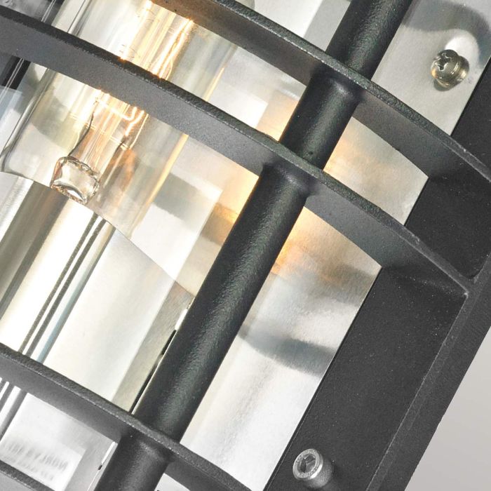 Stockholm 1 Light Flush Light - Black With Clear Glass