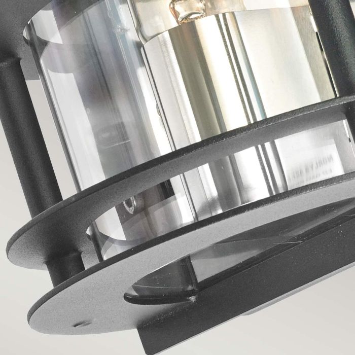 Stockholm 1 Light Flush Light - Black With Clear Glass