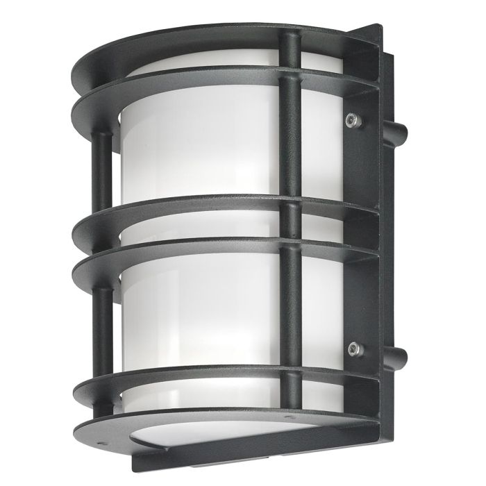 Stockholm 1 Light Flush Light - Black With Opal Glass