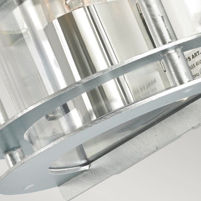 Stockholm 1 Light Flush Light - Galvanised With Clear Glass