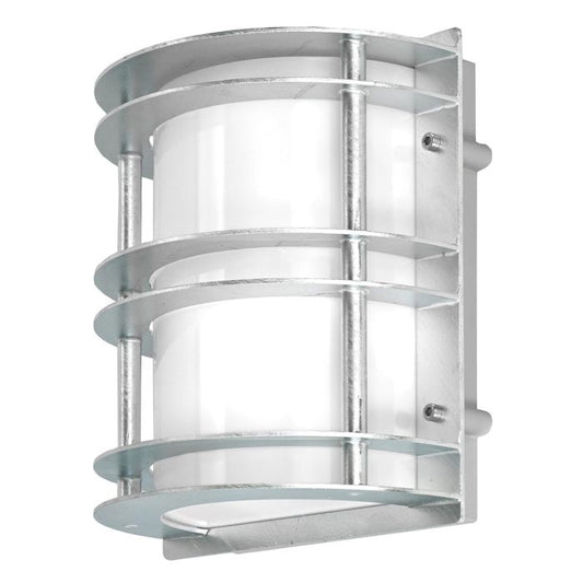 Stockholm 1 Light Flush Light - Galvanised With Opal Glass