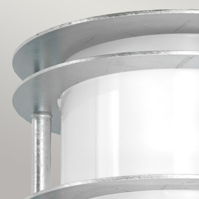 Stockholm 1 Light Flush Light - Galvanised With Opal Glass
