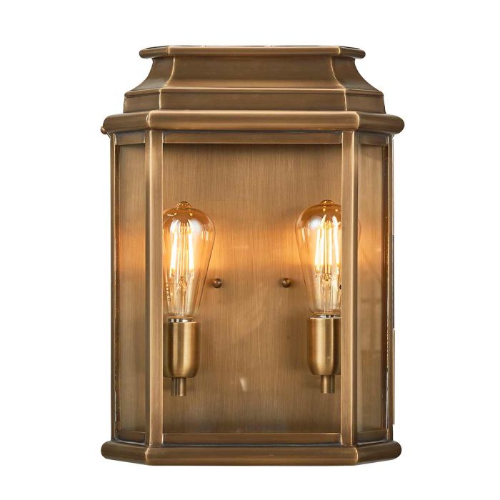 St Martins 2 Light Large Wall Lantern - Aged Brass