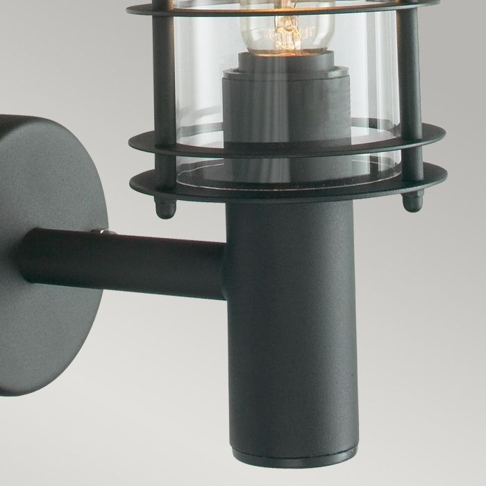 Stockholm 1 Light Wall Lantern - Black