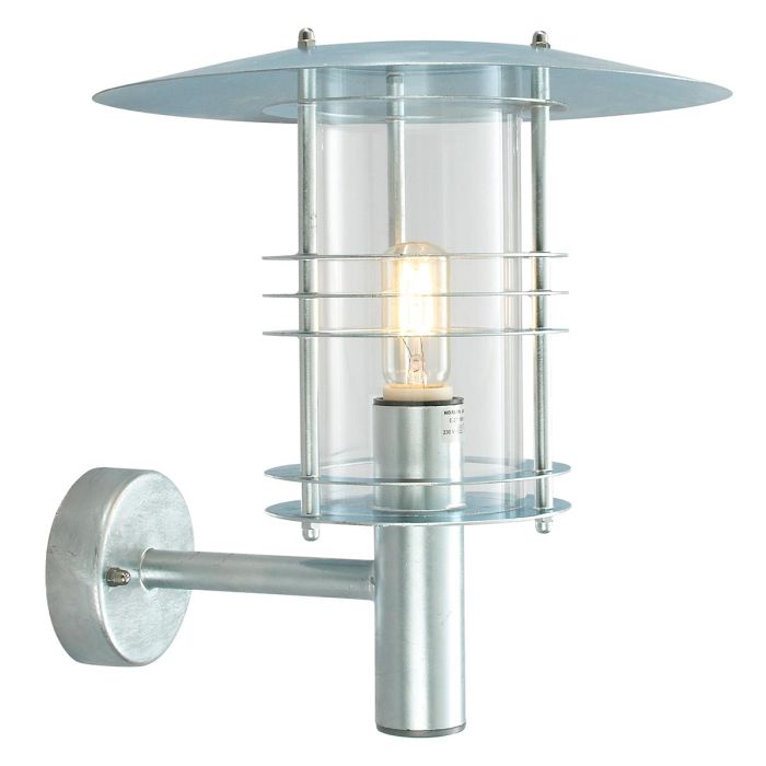Stockholm 1 Light Grande Wall Lantern - Galvanised
