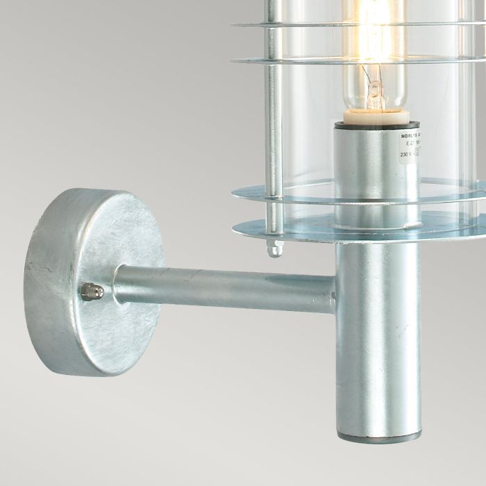 Stockholm 1 Light Grande Wall Lantern - Galvanised