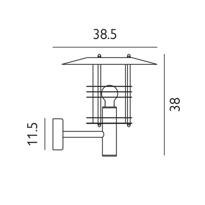 Stockholm 1 Light Grande Wall Lantern - Galvanised