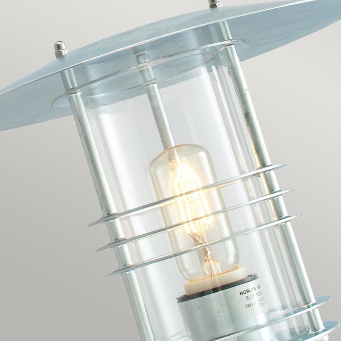 Stockholm 1 Light Wall Lantern - Galvanised