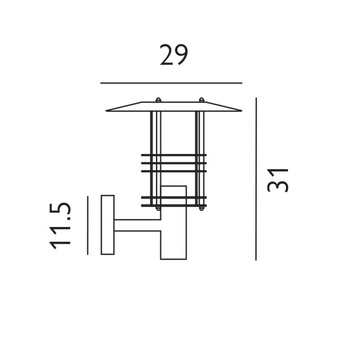 Stockholm 1 Light Wall Lantern - Galvanised