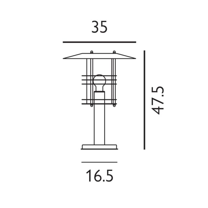 Stockholm 1 Light Grande Pedestal - Black