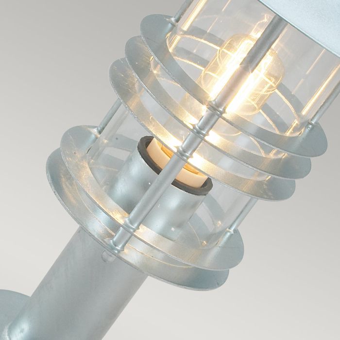 Stockholm 1 Light Pedestal - Galvanised