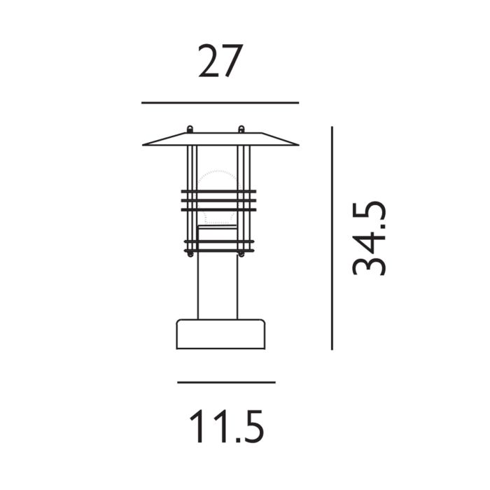 Stockholm 1 Light Pedestal - Galvanised