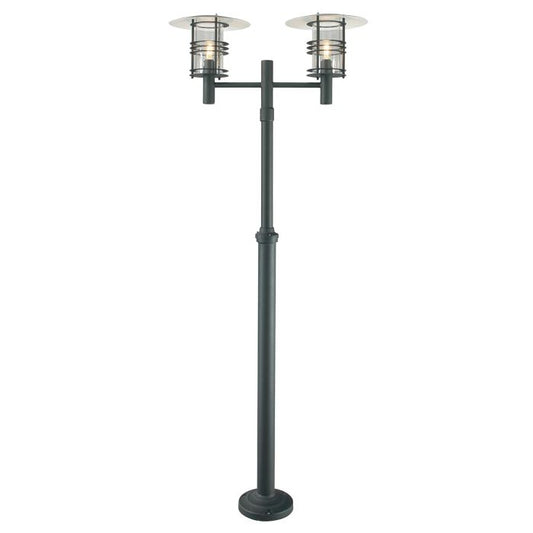 Stockholm 2 Light Twin Lamp Post - Black
